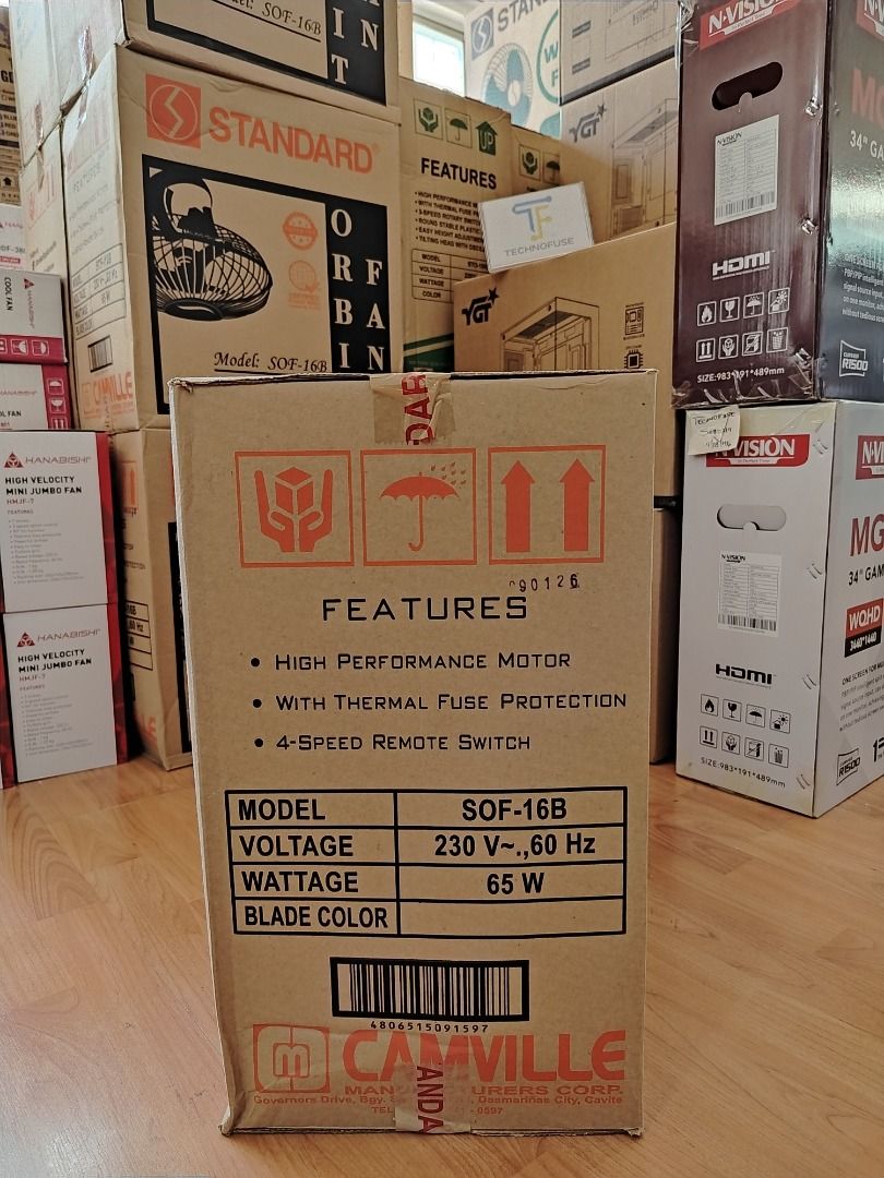 Standard Orbit Fan 16" Plastic Blade SOF16B (Category: Fans) located in Pasig City. Submitted by technofuseofficial (Listing ID 1462962384, Image 2). Description: Standard Orbit Fan 16" Plastic Blade SOF16B Brand New and Original Items Store Location: 3Rd Floor Unit 303, 604 Shaw Boulevard, Barangay Kapitolyo, Pasig City Same Day Delivery: - Lalamove delivery within Metro Manila - For walk-ins: Always PM first for item availability - We are also 