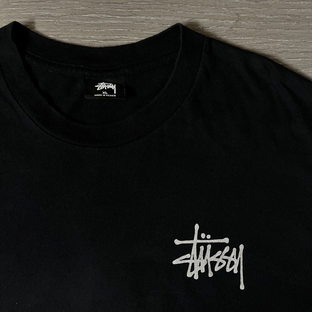 Stussy Basic Tee w/ Back print (Black) (Category: Tshirts & Polo Shirts ) located in Imus. Submitted by eyruh (Listing ID 1463083910, Image 2). Description: Authentic XL on tag 30 length / 22 width Color rate: 9.5/10 Excellent condition Silver glitter-like print.
