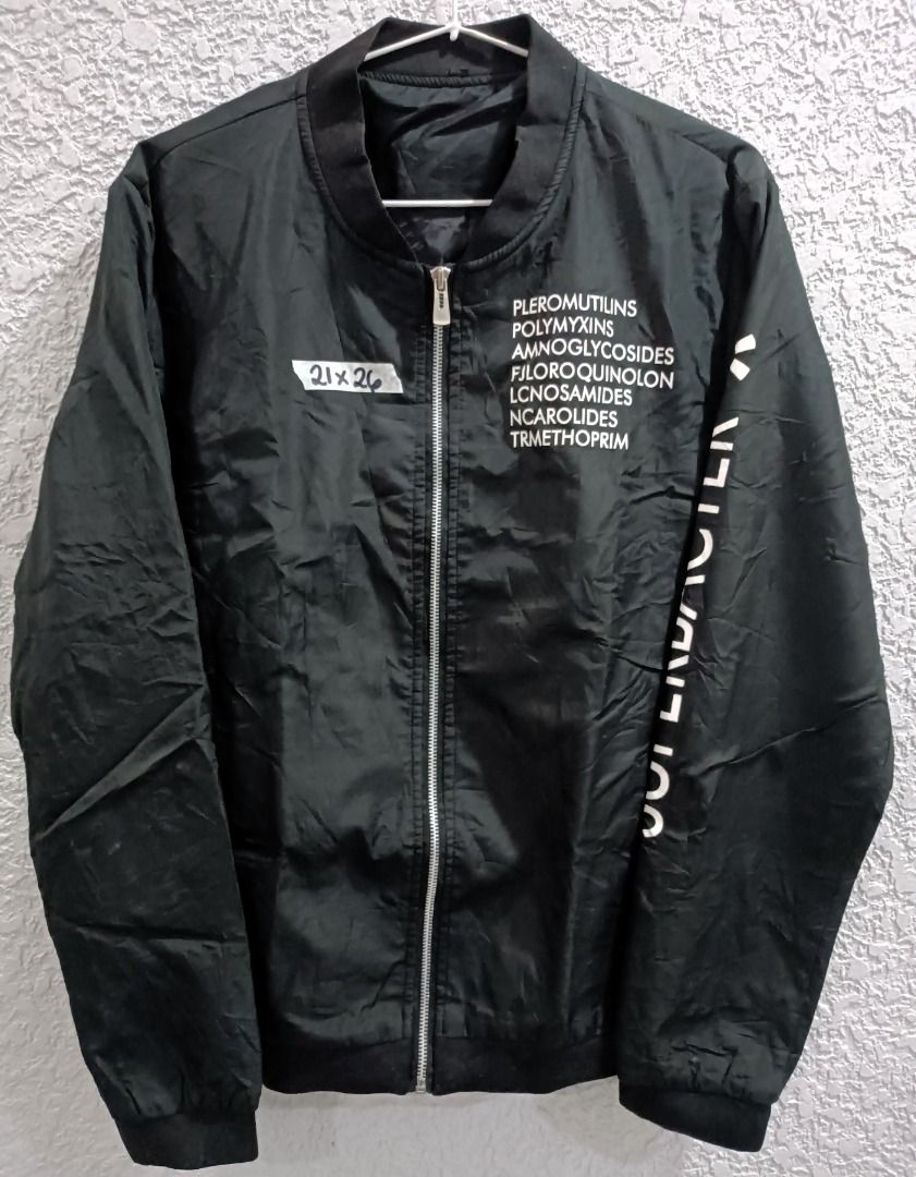 SUPERBACTER BOMBER JACKET (Category: Coats, Jackets and Outerwear) located in Calamba. Submitted by roots.online (Listing ID 1462985368, Image 1). Description: Details: Fits Large Dimes: 21W x 26L Color: Black Condition: Very good, no issue, no tags Please manage your expectation, item being sold is preloved and not brand new unless stated otherwise. Major and minor issues will be declared. Signs of usage and presence of lint is normal. Color mig