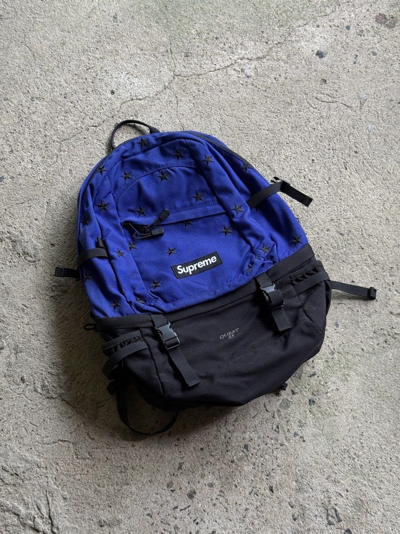 Supreme FW13 Stars Blue Two Tone Backpack (Category: Backpacks) located in Manila. Submitted by yamborghini22 (Listing ID 1462987920, Image 2). Description: Supreme FW13 Stars Blue Two Tone Backpack Cordura Great Condition ₱7998.