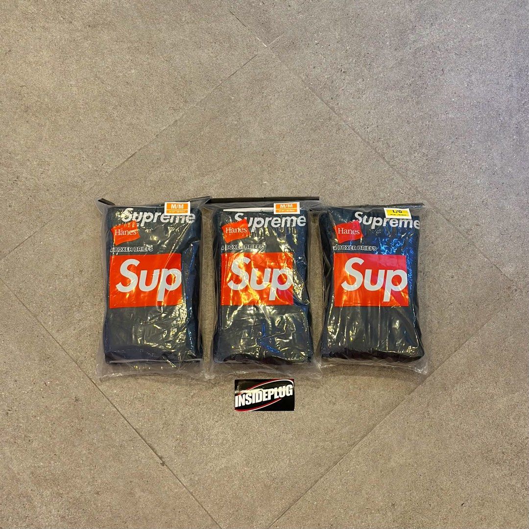 Supreme Hanes Boxer Black (Category: Underwear) located in Quezon City. Submitted by inside_plug (Listing ID 1462998956, Image 1). Description: For Sale Supreme Hanes Boxer Black - Small, Medium, and Large Brandnew Dm us to purchase.