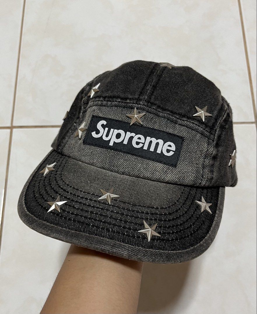 SUPREME STARS STUDDED DENIM CAMP CAP (Category: Caps & Hats) located in Cavite. Submitted by drip_syndicate (Listing ID 1463102748, Image 1). Description: CONDITION: 9.5/10 COLOR RATE: 9.5/10 NO ISSUE .