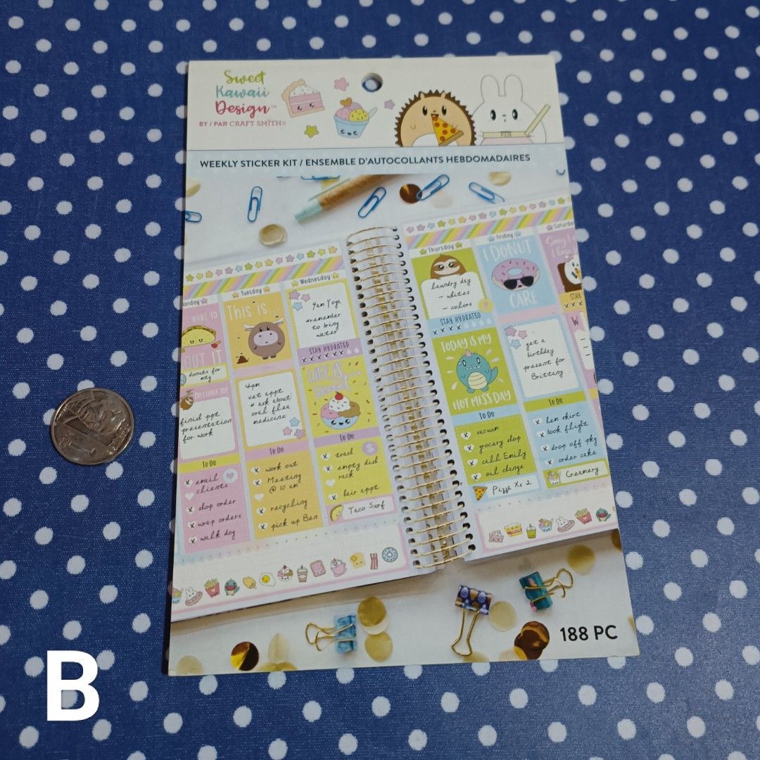 Sweet Kawaii Design Weekly Sticker Kit (New) (Category: Other Stationery & Craft) located in Cainta. Submitted by stationerydestash (Listing ID 1463099250, Image 2). Description: .