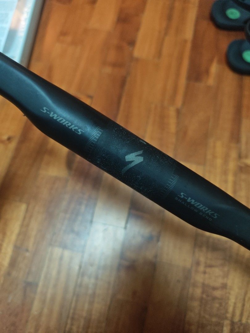 Specialized S-Works Shallow Bend Handlebars 40cm (Category: Bicycles) located in Pasay City. Submitted by gabbyysells (Listing ID 1462951919, Image 2). Description: - S-Works Handlebars - Shallow Bend Design - Black Finish - Minor dust and scuffs from storage - From built bike RFS wrong size Price negotiable.