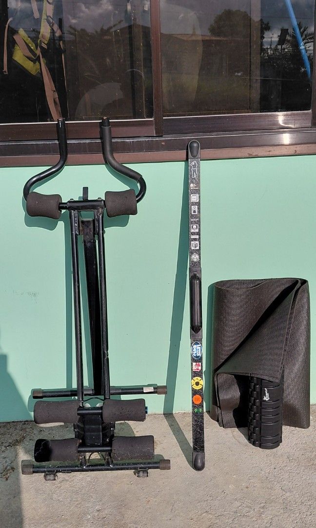 Take All (Category: Cardio & Fitness Machines) located in Aringay. Submitted by lloybaltazar (Listing ID 1462943500, Image 1). Description: Abs Generator Flexibar Hard Massage Roller Yoga Mat.