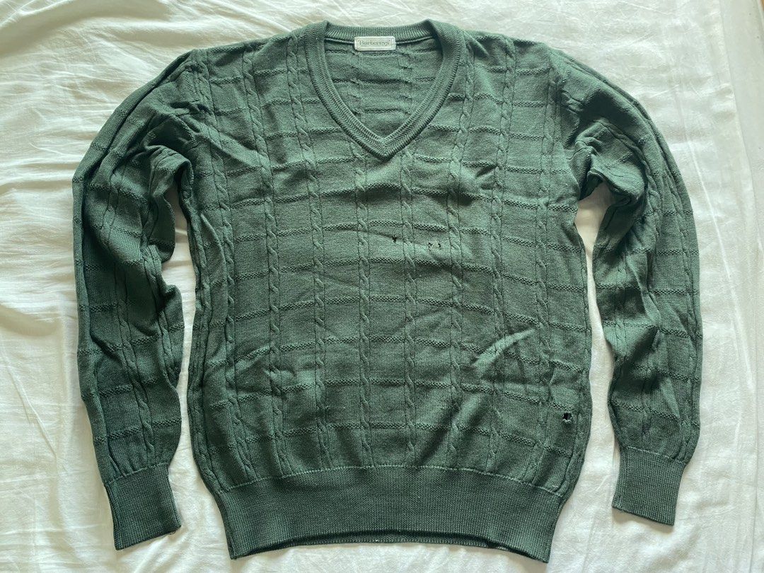 Vintage Burberrys V-Neck Sweater Wool (Category: Coats, Jackets and Outerwear) located in Quezon City. Submitted by johncarlo243098 (Listing ID 1462929617, Image 2). Description: Condition: has holes and stains .