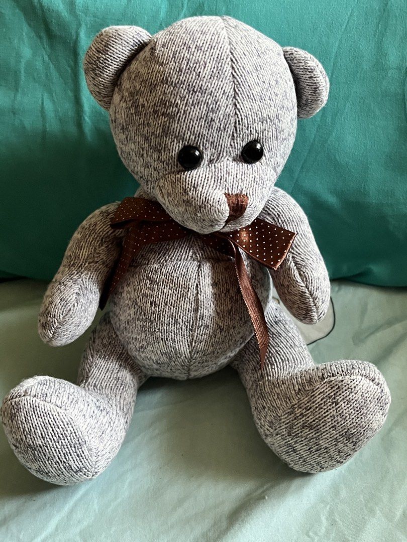 Teddy bear grey w ribbon td#2 (Category: Plushies & Soft Toys) located in Paranaque City. Submitted by bonsaiart (Listing ID 1463004487, Image 1). Description: Pre owned Good condition 180fixed)+ sf Payment first policy (gcash/ paymaya) Shipping ONLY (J&t) NO TO COD NO TO MEETUP NO TO COP (LBC) No breaking of set or bundle.