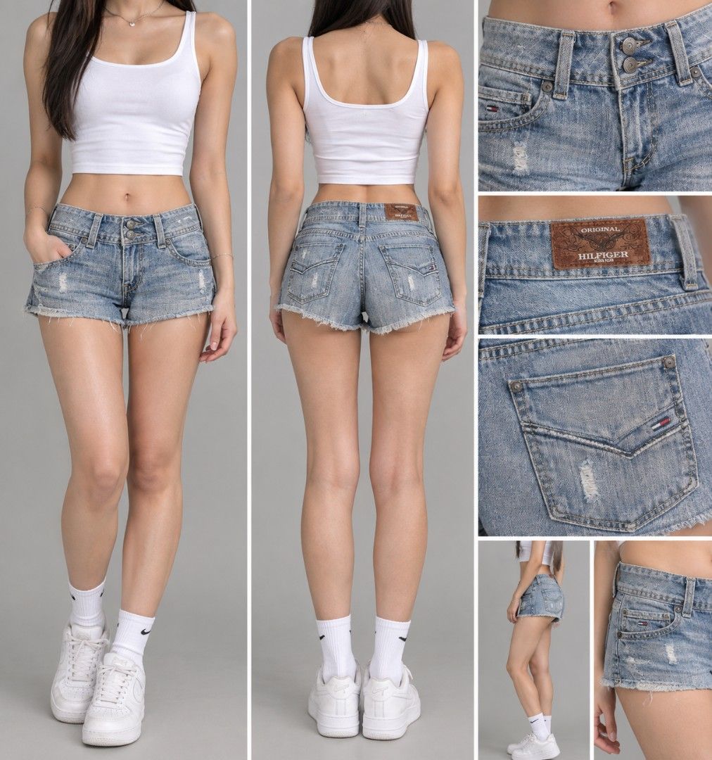 Tommy Hilfiger denim micro shorts 2000s (Category: Activewear) located in Sindangan. Submitted by barak_ukay (Listing ID 1462199601, Image 2). Description: vintage 2000s (Y2K) low-waist micro denim.