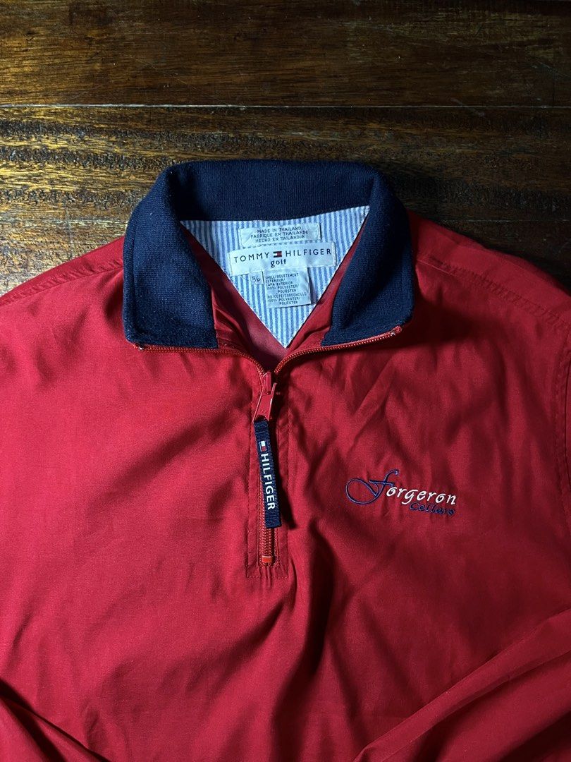 Tommy Hilfiger Golf windbreaker jacket / pullover (Category: Coats, Jackets and Outerwear) located in Manila. Submitted by heyzel.finds (Listing ID 1463019946, Image 3). Description: Tommy Hilfiger Golf • Brand: Tommy Hilfiger Golf • Size: Medium – Semi Large • Width: 22” • Length: 25” • Color: 10/10 • Condition: Pre-loved / Good condition • Classic golf-inspired style, perfect for casual or sporty fits Measurements: Width: 22” Length: 25”.