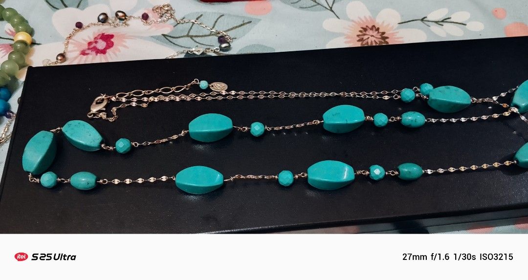 Torquise long chain branded necklace (Category: Necklaces) located in Manila. Submitted by julius_onlineshop14 (Listing ID 1463007877, Image 2). Description: J.R.R tolkien monogram brand related collection to lord of the ring 24"Japan source.