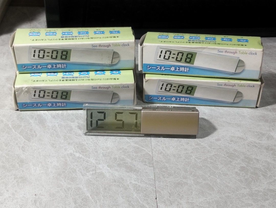 TRANSPARENT LCD SEE-THROUGH TABLE CLOCK (Category: Makeup) located in Batangas. Submitted by amerie_store (Listing ID 1463030456, Image 1). Description: ◾WYSIWYG 🫟₱300 each; 5pcs. available 🫟silver- 2pcs. available 🫟metallic light bronze tone- 3pcs. available 🔊Kindly visit & follow my FB page for more updated Toys,Aniks,etc...🤩 🌈👉AMERIE STORE👈🌈 📌Mine Now,Pay after invoice 📌No refund 📌MOP: Gcash 🚛 Shipping sched every Saturday only vi