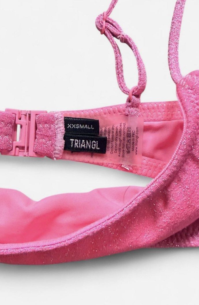 Triangl Sparkly Bikini in XXS (Category: Bikinis & Swimsuits) located in Manila. Submitted by escir.me (Listing ID 1462925393, Image 3). Description: Rare Pink Triangl Bikini in XXS. It might fit XS. Used twice. Very flattering and perfect for the beach. I have to let it go as it doesn’t fit me..
