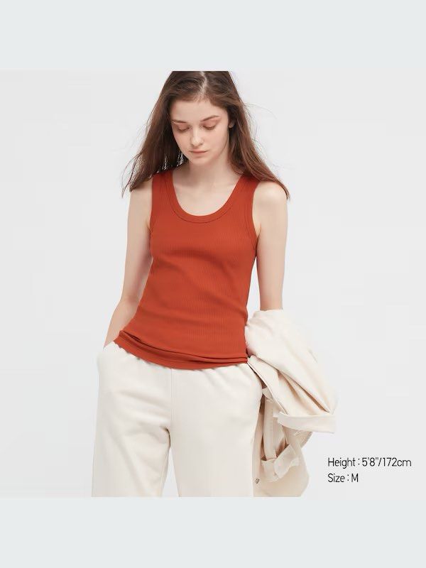 Uniqlo Ribbed Tank Tops (Category: Sleeveless) located in Paranaque City. Submitted by lilybso (Listing ID 1462955296, Image 3). Description: - selling as a bundle - last pic only for fit reference, colors are grey and white.