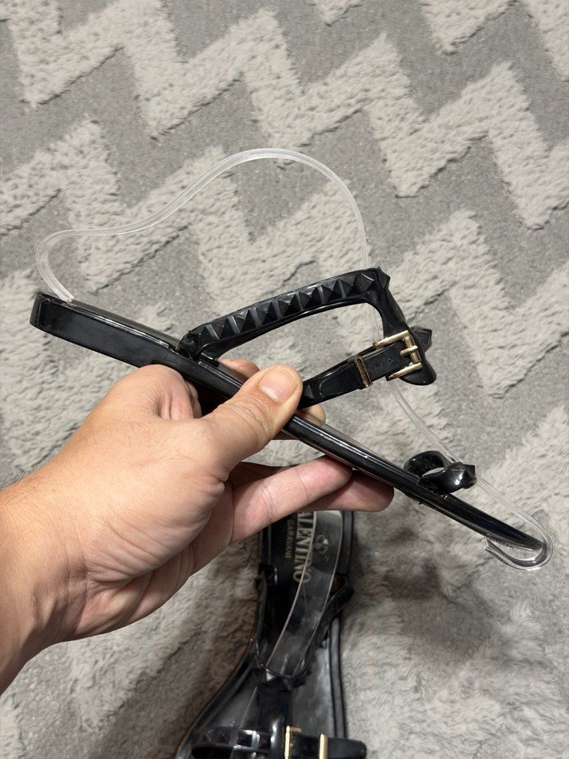 Valentino Garavani - Black Rubber Rockstud Sandals (Category: Flats & Sandals) located in Cavite. Submitted by commoncourtesy (Listing ID 1463101201, Image 2). Description: Size 38.