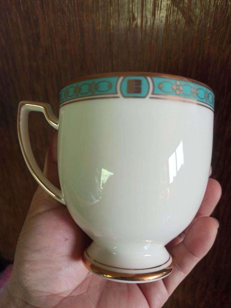 Very nice Pierre Balmain coffee cup tea (Category: Coffee & Tea Tableware) located in Iligan City. Submitted by mei.oredalas (Listing ID 1462962104, Image 2). Description: 9 cm h 8.2 cm d set like new, looks new , smooth, gold intact .
