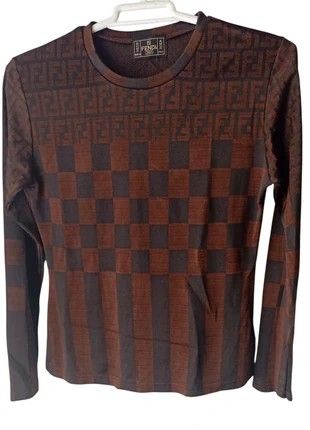 Vintage Fendi Zucca Mesh top (Category: Luxury Apparel) located in Cabuyao City. Submitted by roronhilira (Listing ID 1463002425, Image 2). Description: Vintage Fendi Zucca Mesh top Authentic width 15 length 21 very good condition 1500 shipped DM 📥.