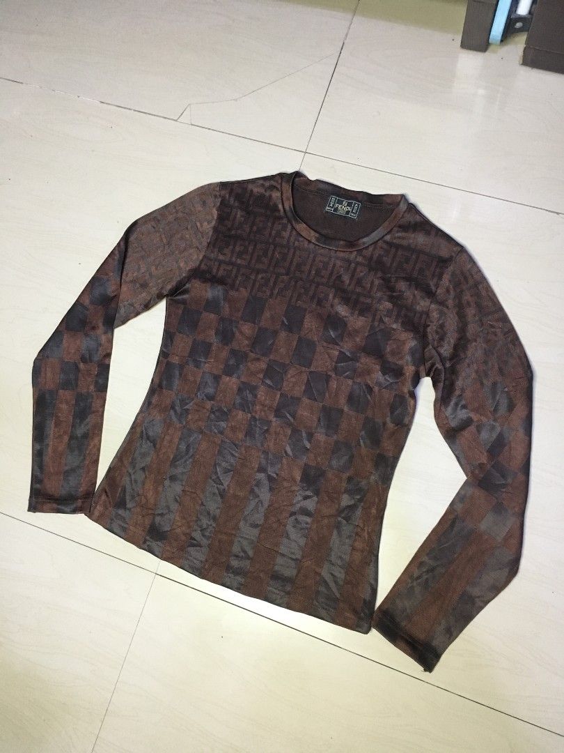 Vintage Fendi Zucca Mesh top (Category: Luxury Apparel) located in Cabuyao City. Submitted by roronhilira (Listing ID 1463002425, Image 3). Description: Vintage Fendi Zucca Mesh top Authentic width 15 length 21 very good condition 1500 shipped DM 📥.