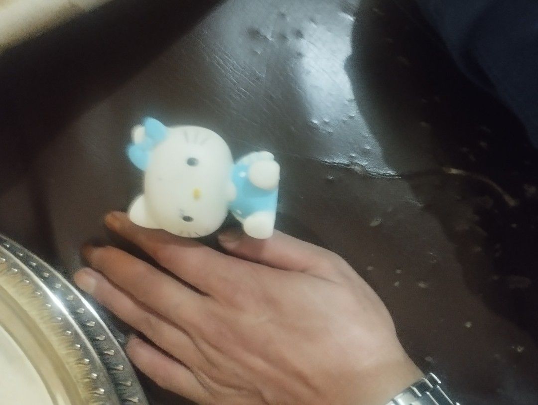 VINTAGE HELLO KITTY TOY (Category: Vintage Collectibles) located in Mandaluyong City. Submitted by LEATHERFACE (Listing ID 1462895470, Image 2). Description: - Adorable Kitty figurine - Features a light blue dress with white polka dots - Matching blue bow on her head - Ideal for Kitty collectors - Great as a cute desk decoration - Small and portable.