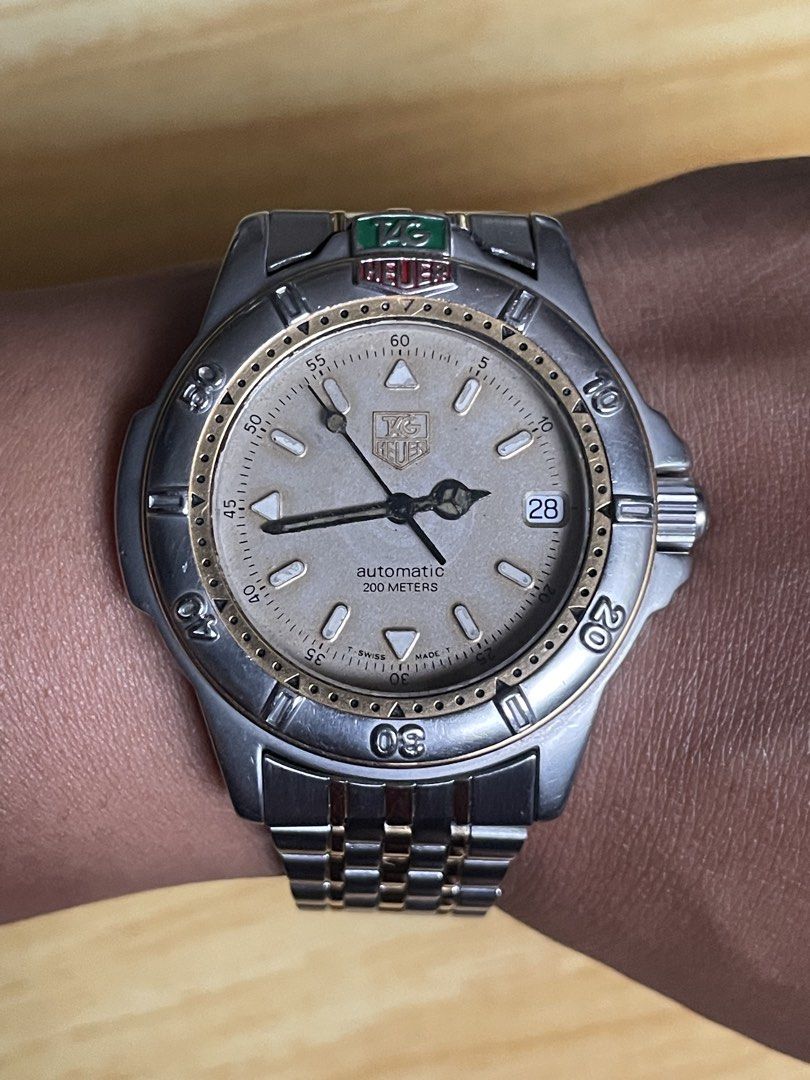 Vintage Tag Heuer Automatic (Category: Men's Watches) located in Taguig. Submitted by tester1x (Listing ID 1462998565, Image 1). Description: Secondhand Used Watch Vintage Tag Heuer Swiss Made Automatic 695.706. K A BO7651 Sapphire Crystal Stainless Steel Front Stainless Steel Back Case 38mm Replacement SS Bracelet 7’ inc plus wrist size.