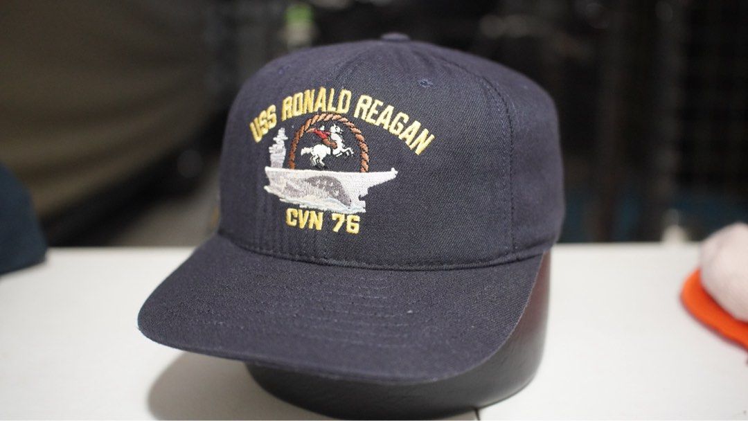 VINTAGE USS REAGAN SNAPBACK (Category: Caps & Hats) located in Butuan. Submitted by 085skatethriftshop (Listing ID 1463108966, Image 1). Description: VINTAGE USS REAGAN MADE IN USA SNAPBACK ISSUE: DAMAGE INSIDE OF DOME.
