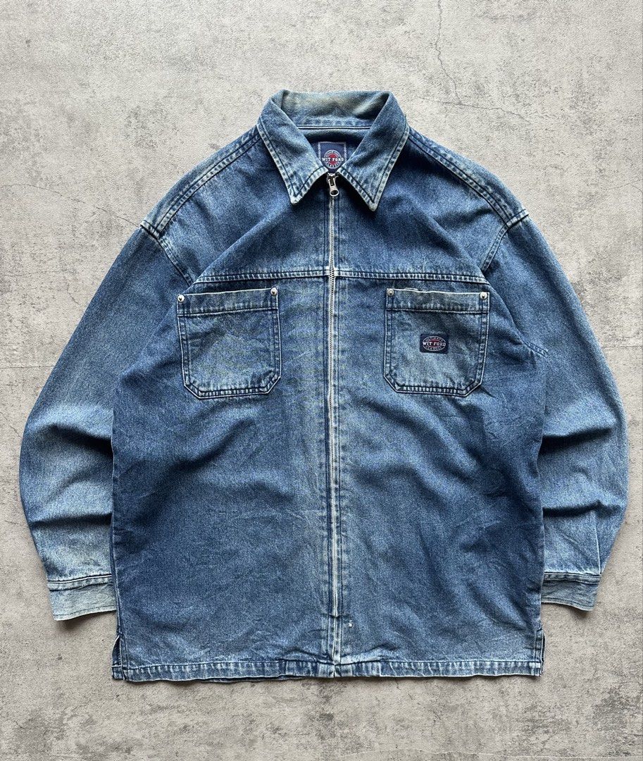 Vintage Wit Ford Harrington Denim Jacket (Category: Coats, Jackets and Outerwear) located in Cabuyao City. Submitted by _betterthanexpensive. (Listing ID 1463045744, Image 1). Description: Vintage Wit Ford Harrington Denim Jacket Width:23 Length:29 Size:Medium on tag Color Rate:10/10 In pristine condition.