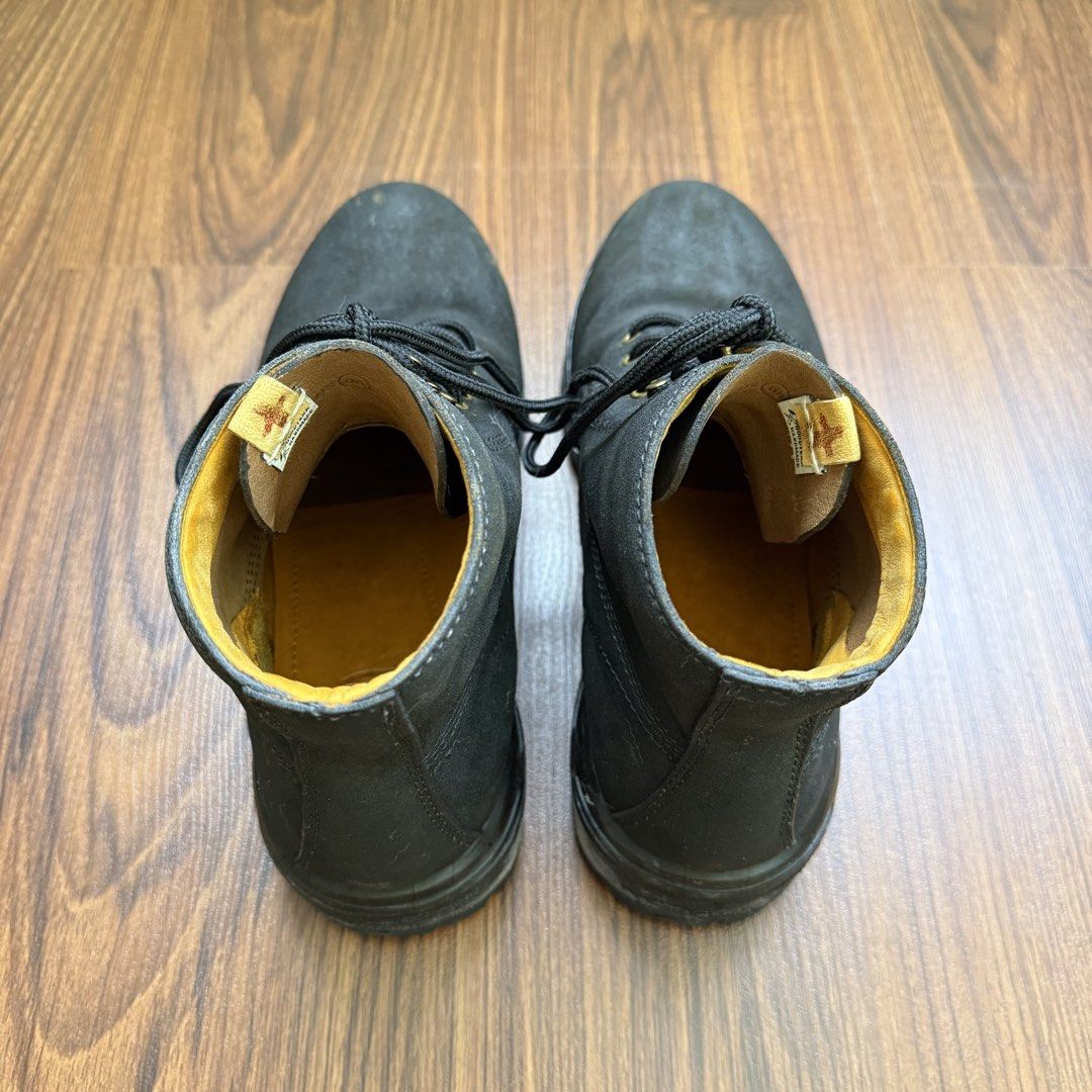 Visvim Virgil Boots (Category: Boots) located in Paranaque City. Submitted by moltisanti (Listing ID 1462936556, Image 3). Description: US8 Mens, comfortably fits 8.5-9 too Treated with Black leather dye Replaced with Vibram Lug soles Heel stabilizers intact Signs of usage and dye fading Suede’s rough to touch due to leather dye Bought from @sold_twice .