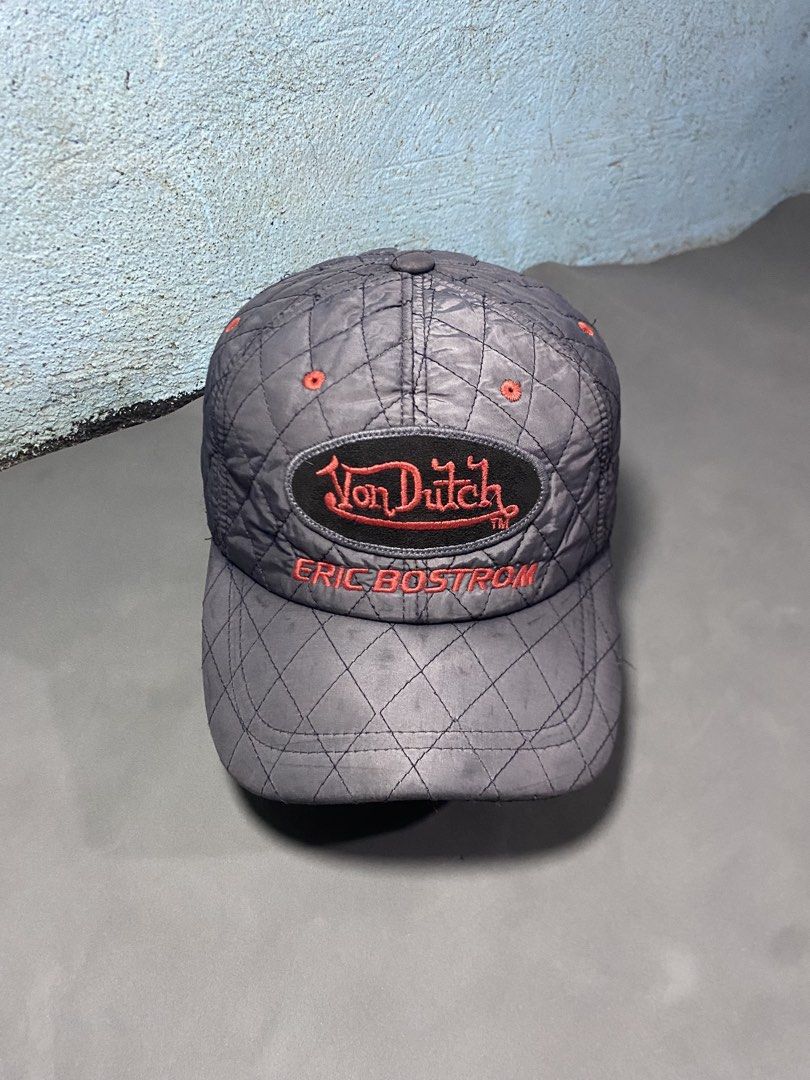 Von Dutch Eric Bostrom Quilted Cap (Category: Caps & Hats) located in Dumaguete. Submitted by darios_thrift (Listing ID 1463075933, Image 1). Description: Quilted Von Dutch Eric Bostrom Offeran nyo lang Excellent condition ✅ Ready To Use ✅ Already Washed ✅ Color rate : 9.2/10 (Color may vary due to lighting).