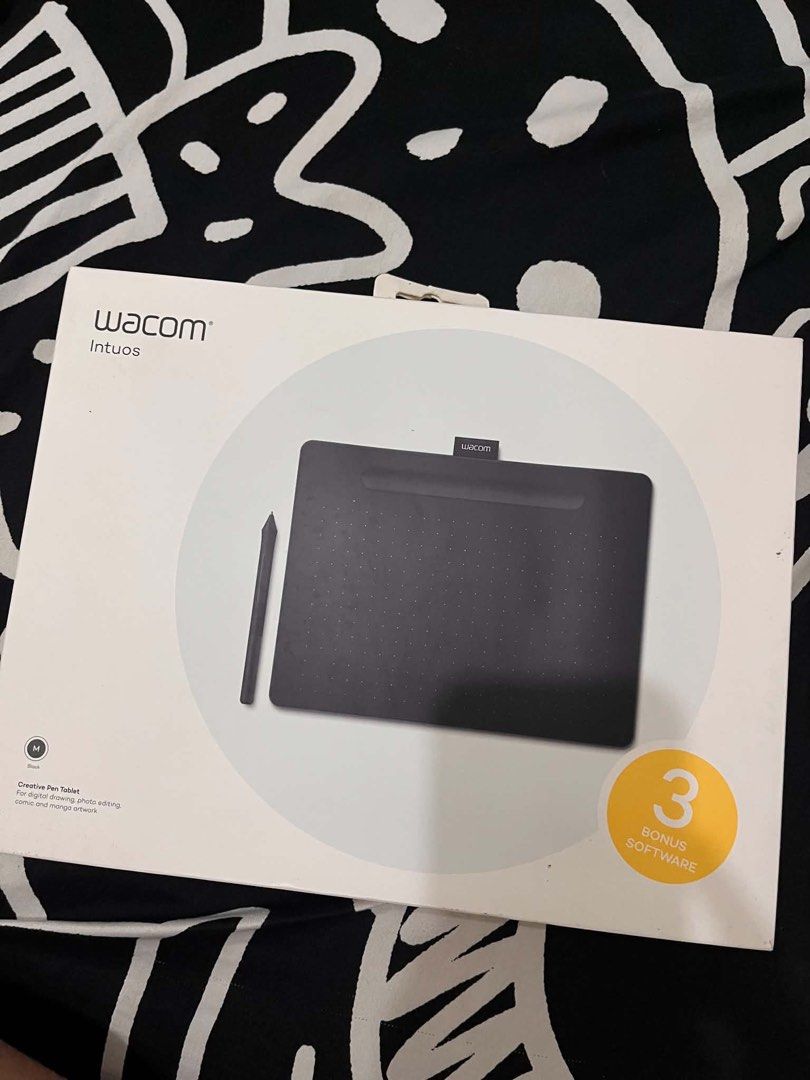 Wacom Intuos Creative Pen Tablet (M) (Category: Other Accessories) located in Manila. Submitted by cooldragon-2049 (Listing ID 1463032845, Image 1). Description: - Wacom Intuos drawing tablet - Perfect for digital drawing, photo editing, and design - Includes battery-free pen - Features 4 customizable ExpressKeys - Comes with 3 bonus software downloads - Compatible with Windows and Mac operating systems.