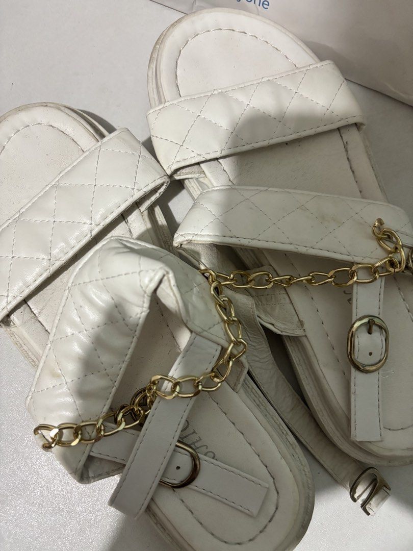 white sandals (Category: Sandals) located in Manila. Submitted by iyahpreloved_ (Listing ID 1463014094, Image 1). Description: size 37.
