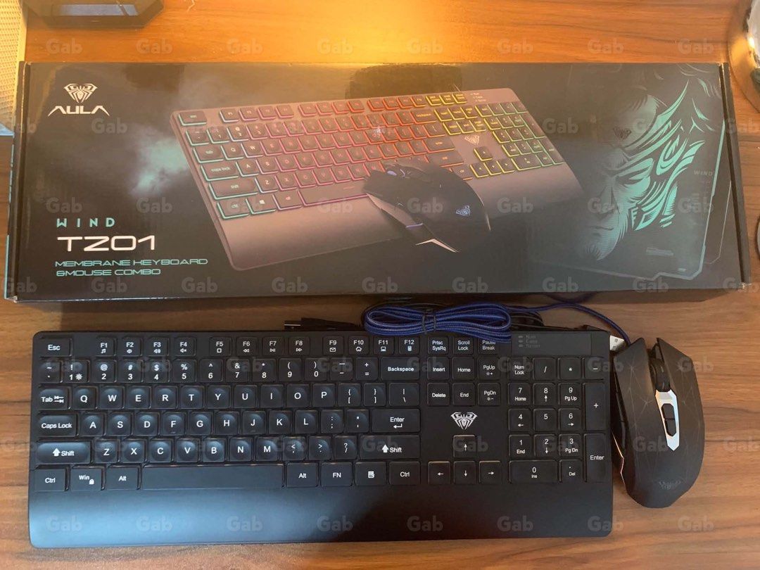 WIND TZ01 MEMBRANE KEYBOARD & MOUSE COMBO (Category: Computer Keyboard) located in Daraga. Submitted by chiansbasket (Listing ID 1463054411, Image 2). Description: 🫧Membrane Keyboard -Rainbow Light -Number of buttons: 104/105/106 -Product size: 416 (L)X152.6 (W)X25.9 (H) mm -Product weight: 468g -Operating system: WIN XP/WIN7/WIN8/WIN10 🫧Wired Mouse -Number of buttons: 7 -DPI: 800-1200-1600-2400DPI -Product size: 124 (L) X70 (W) X40.5 (H) mm -P