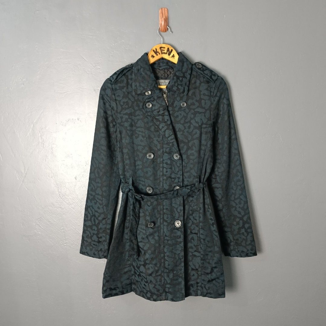 Women's - GUESS (Category: Coats, Jackets and Outerwear) located in Bacolod City. Submitted by drop.ph (Listing ID 1463031209, Image 2). Description: Guess - Belted Trench Coat Authentic *Colour: Dark Teal *Size XS - 16.5x32 *Excellent *No Flaws *Price: 1,000php *Add SF if outside Bacolod City.