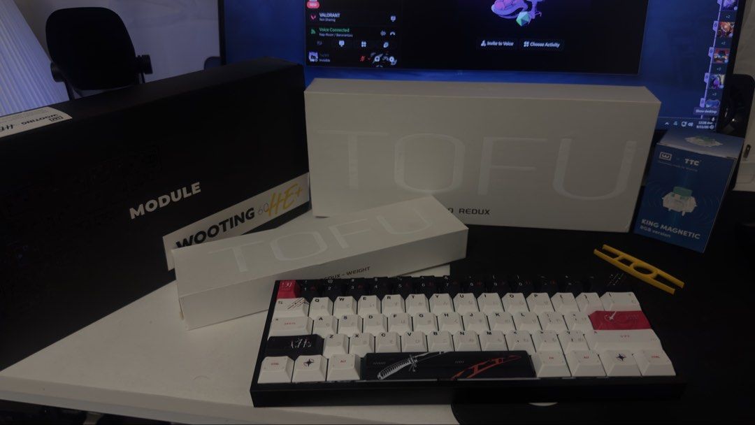 WOOTING 60HE+ — Full Custom Build (Category: Computer Keyboard) located in Manila. Submitted by seirize (Listing ID 1462944056, Image 1). Description: Selling my Wooting 60HE+ custom build — only 6 months old, with receipts, excellent condition. All original boxes included for everything below. What’s included: • Wooting 60HE+ keyboard (analog Hall-effect sensors, rapid trigger, adjustable per-key actuation) Bought From Wooting(Netherlands) • KBD