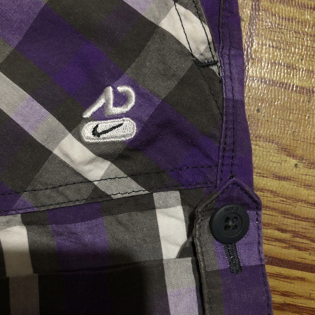 Y2k Nike the athletic dept. plaid violet short (Category: Shorts) located in Dasmarinas. Submitted by corenyxmessy_3rd_account (Listing ID 1463074621, Image 2). Description: waist -32 length - 11.