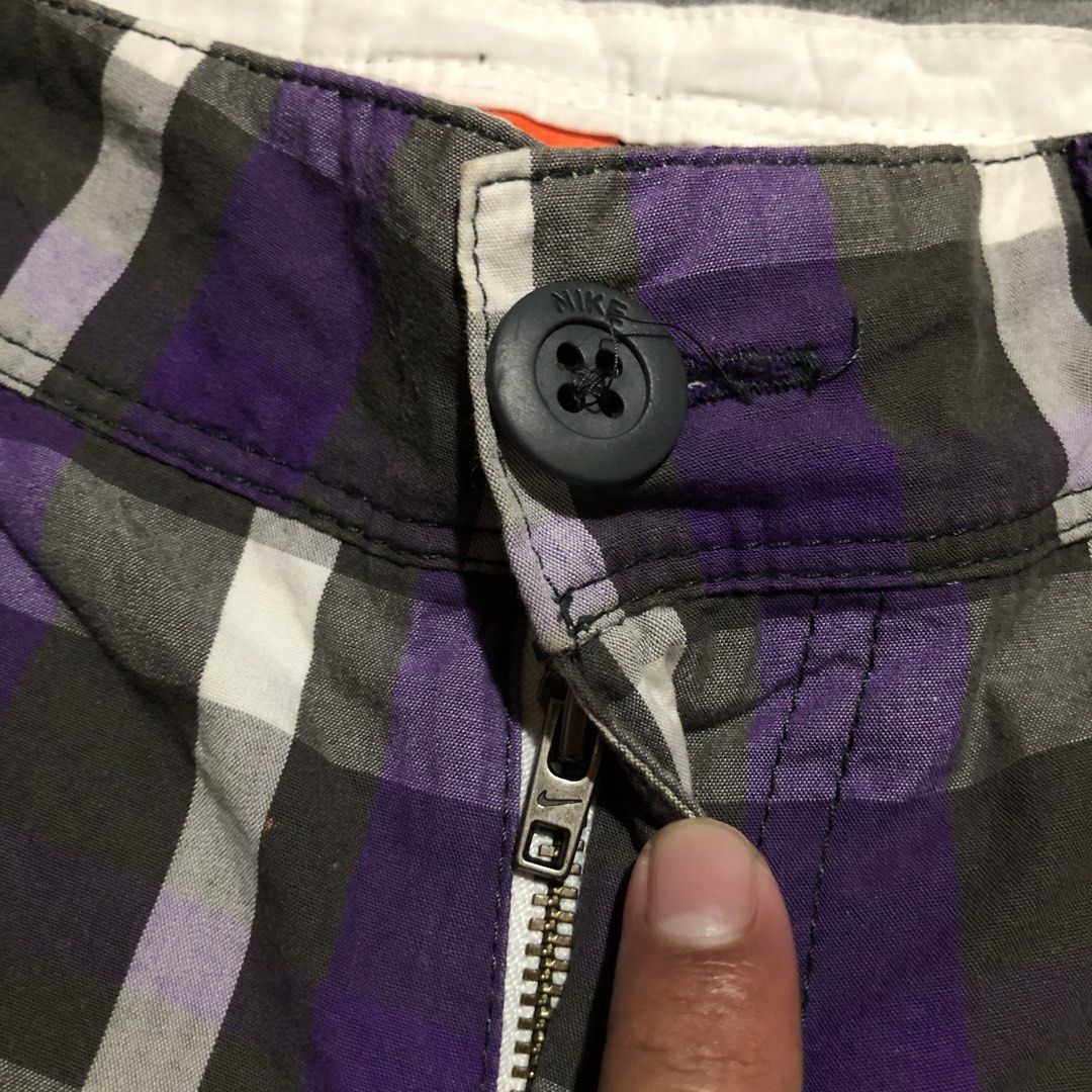 Y2k Nike the athletic dept. plaid violet short (Category: Shorts) located in Dasmarinas. Submitted by corenyxmessy_3rd_account (Listing ID 1463074621, Image 3). Description: waist -32 length - 11.