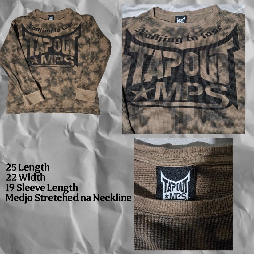 Y2K Tapout Mps Sweatshirt - Affliction Vibes (Category: Hoodies) located in Davao. Submitted by mindanao.thrifts (Listing ID 1463013967, Image 2). Description: 25 Length 22 Width 19 Sleeve Length Medjo Stretched na Neckline Be Mindful This Is Thrifted..