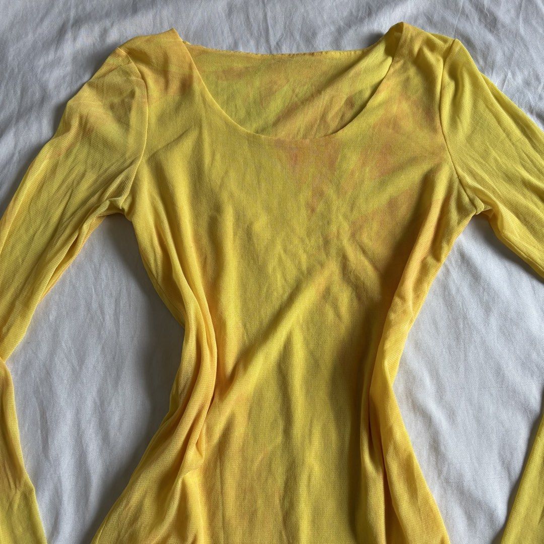 Yellow Mesh Long Sleeve Top (Category: Longsleeves) located in Quezon City. Submitted by yamakento (Listing ID 1462944205, Image 2). Description: .