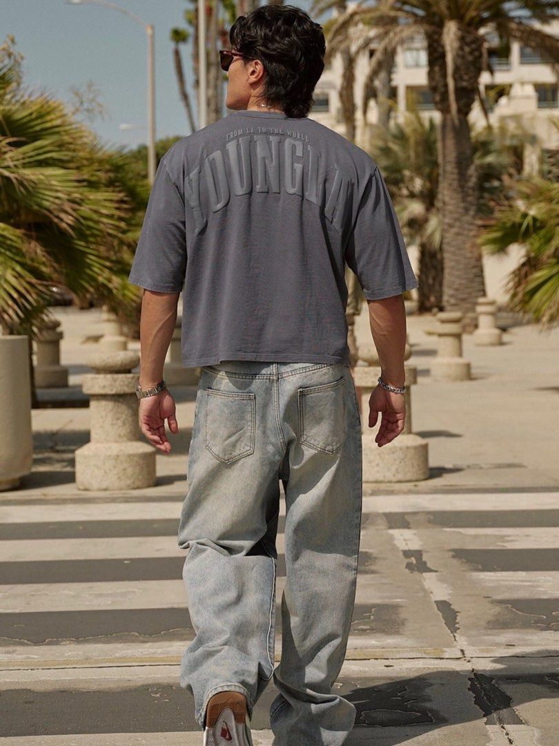 YOUNGLA Baggy Ass Pants (Category: Activewear) located in Bayombong. Submitted by rethreadsactivewear (Listing ID 1463118489, Image 1). Description: ON-HAND! READY TO SHIP! YOUNGLA Baggy Ass Pants Blue Washed Large Like new 2799 only! Product Description MATERIAL: 100% Cotton. 425 GSM. FIT: Extra Baggy. (See Size chart below for waist and length measurements) DESIGN: Step up your streetwear game with Baggy Ass Jeans. Made from smooth wash denim, 
