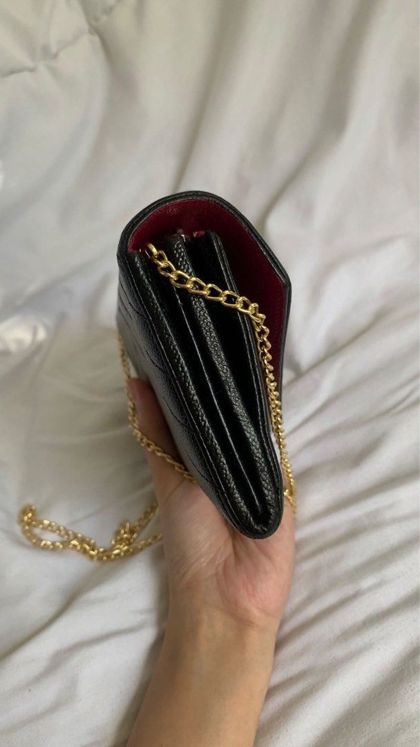 YSL Envelope Wallet Black AUTHENTIC (Category: Luxury Bags & Wallets) located in Manila. Submitted by nfcloset_ (Listing ID 1463094647, Image 3). Description: - YSL Envelope Wallet authentic - Originally pink, professionally recolored to black - this is a steal hehe such an iconic wallet at a long price! - Signs of wear visible on pipings, corners, and body, but subtle - sorry lost the complimentary chain strap just now waaa (moving out probs) - 