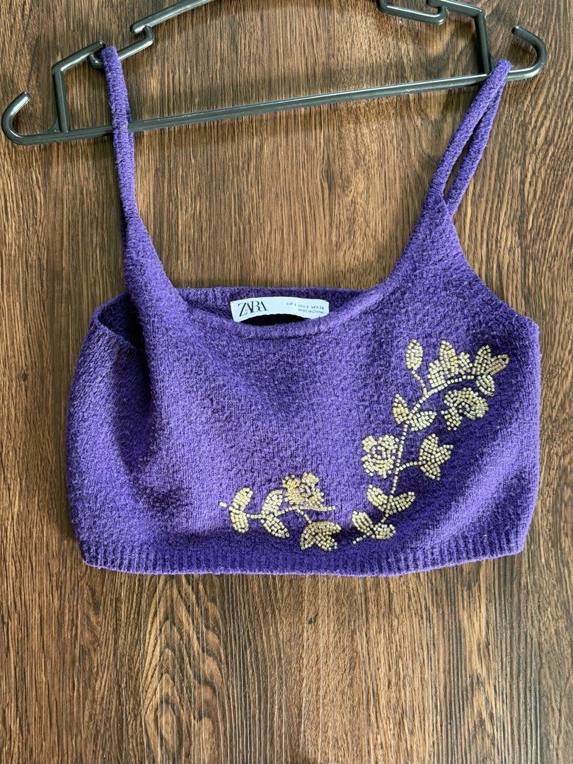 Zara purple knit top (Category: Sleeveless) located in Pasig City. Submitted by curatedbymaria (Listing ID 1462931866, Image 1). Description: One of my fave tops .