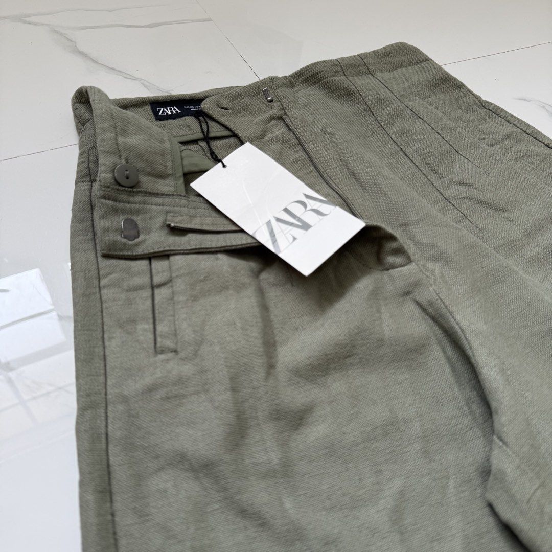 Zara Wide Leg Trousers (Category: Other Bottoms) located in Santo Tomas. Submitted by the580closet (Listing ID 1462980550, Image 3). Description: - Size: XS 26 inches - waistline 37.5 inches - length 10 inches - leg opening.