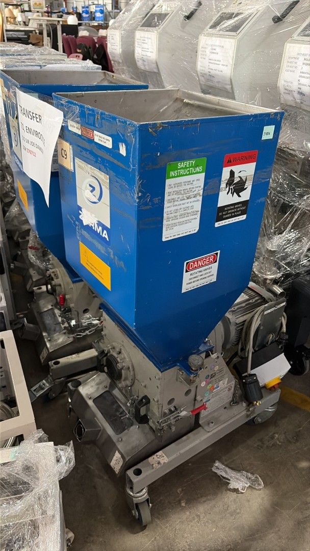 Zarma Industrial Shredder Machine (Category: Office & Business Technology) located in Paranaque City. Submitted by materesadimasaca (Listing ID 1462888678, Image 1). Description: - Blue industrial shredder - Equipped with safety instructions and warning labels - Features wheels for easy mobility - Ideal for warehouse use - Ready for a new home - Feel free to ask any questions!.