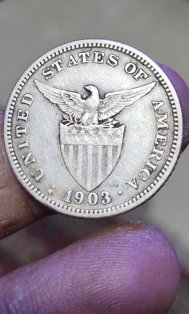 1903s 20c Uspi (Category: Currency) located in Manila. Submitted by bjie2700446238 (Listing ID 1463229833, Image 3). Description: Keydate/Rare Sharp details pa Hard to find Low mintage.