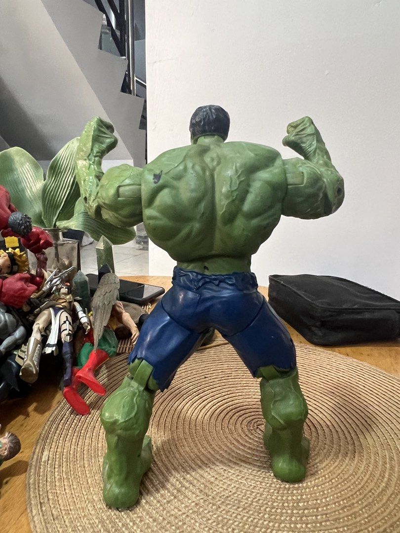 2008 Marvel Hulk Action Figure Hasbro (Category: Action & Battle Toys) located in Bocaue. Submitted by kwon_017 (Listing ID 1463127668, Image 2). Description: - Big green Hulk action figure - Ready for action with fists up - Made by Hasbro in 2008 - Approximately 12 inches tall - Minor paint scuffs on chest and back - Otherwise in good shape - Great for any Marvel fan's collection.