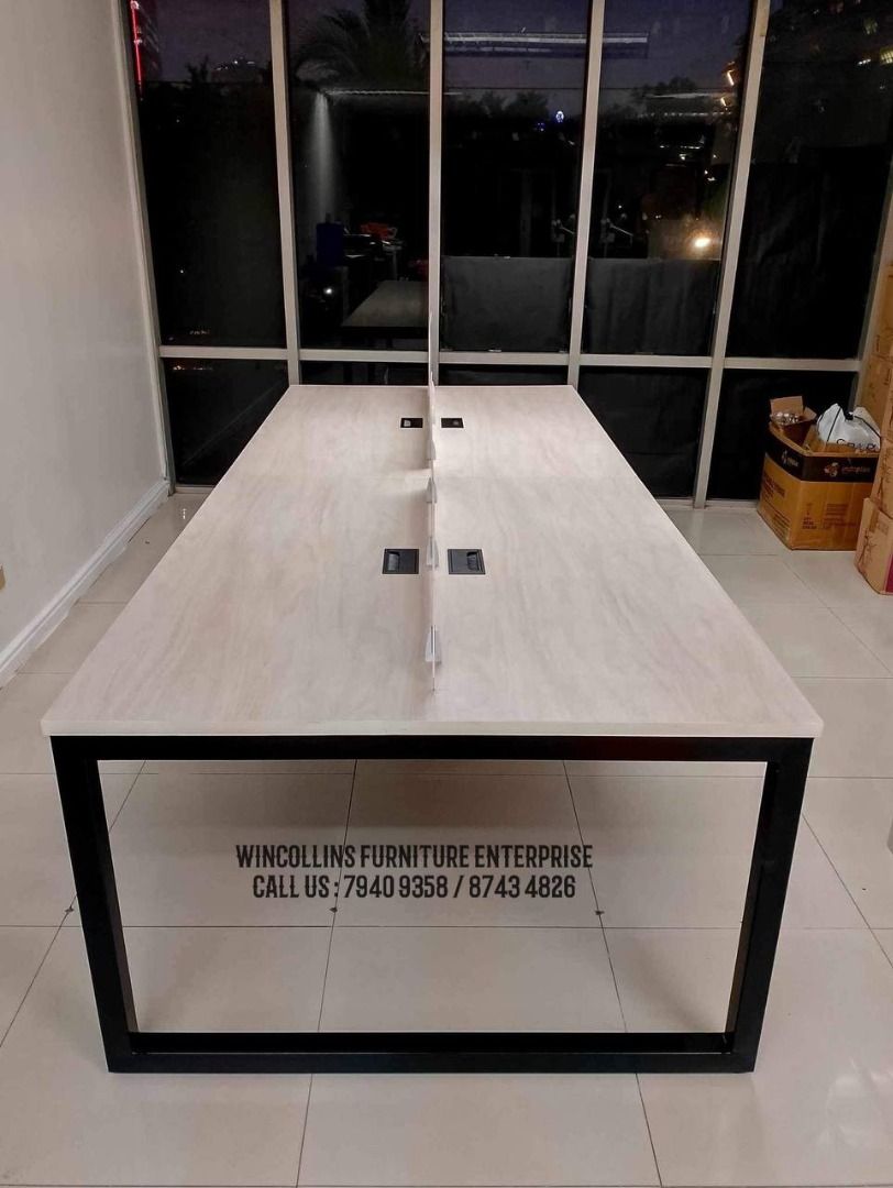 2 SEATERS AND 4 SEATERS WORKSTATION MODULAR TABLE WITH ACRYLIC DIVIDER PARTITION (Category: Tables & Sets) located in Caloocan City. Submitted by wincollins34516 (Listing ID 1463140348, Image 2). Description: MODULAR WORKSTATION CUBICLES OFFICE PARTITION 📩 For inquiries and a FREE quotation, message us today! Ms. Mia 📱 09772709168 📘 Wincollins Furniture Enterprise Direct Suppliers We offer: ✔️ Customized Reception Table ✔️ Gang Chairs ✔️ L-Sha