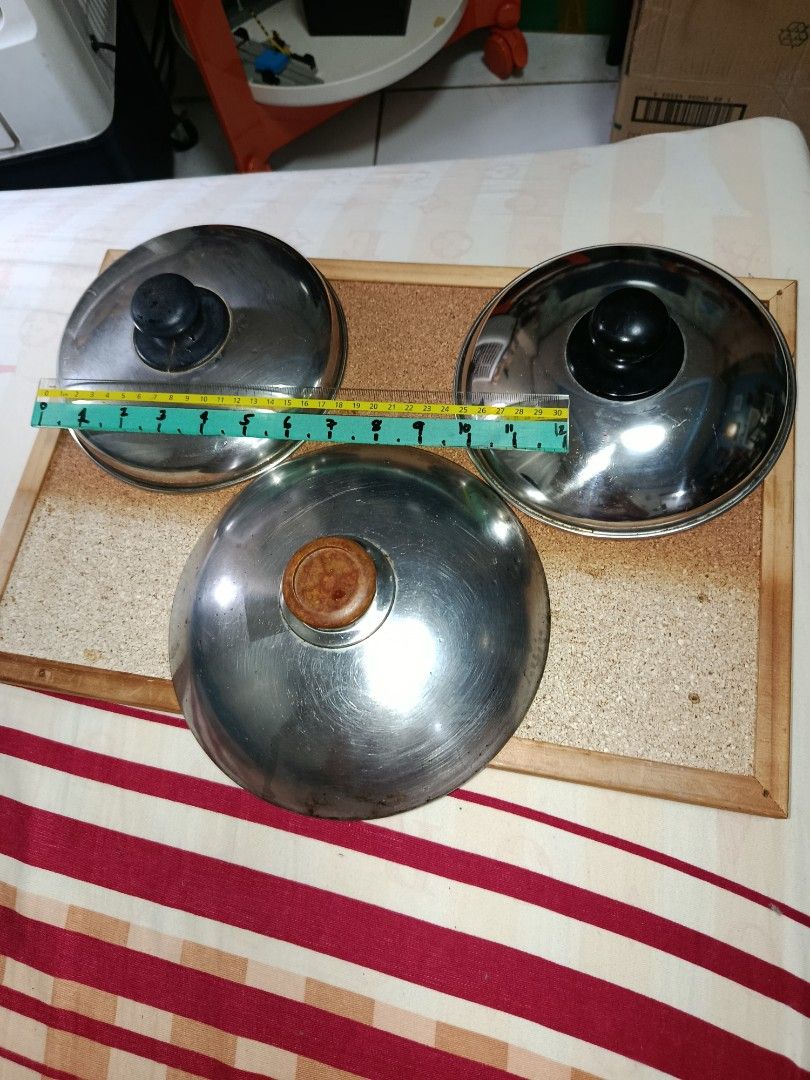 3 stainless pot cover take all for p280 (Category: Cookware & Accessories) located in Quezon City. Submitted by kristal68 (Listing ID 1463154522, Image 2). Description: heavy and thick.