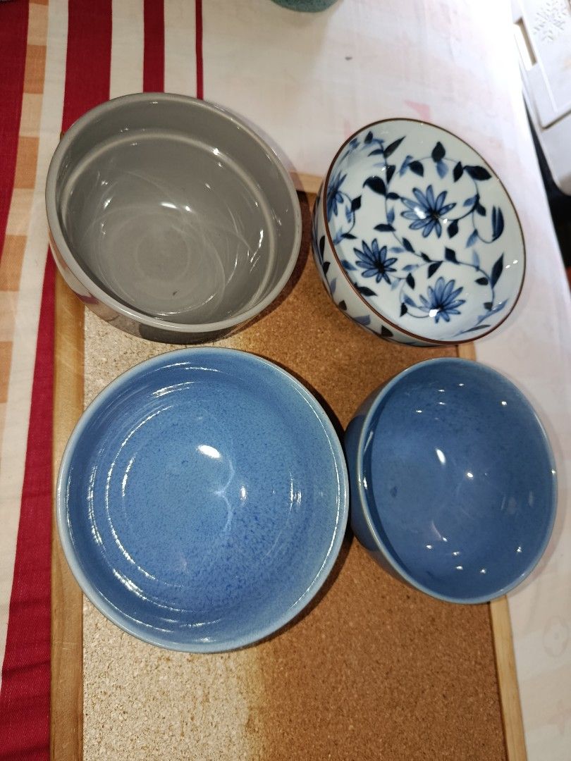 4 ceramic Bowl from Dubai p50 each (Category: Other Kitchenware & Tableware) located in Quezon City. Submitted by kristal68 (Listing ID 1463323833, Image 1). Description: printed blue one is from japan.