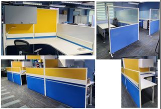 Modular Grey Office Cubicle Partition Panels Screens, Furniture & Home ...