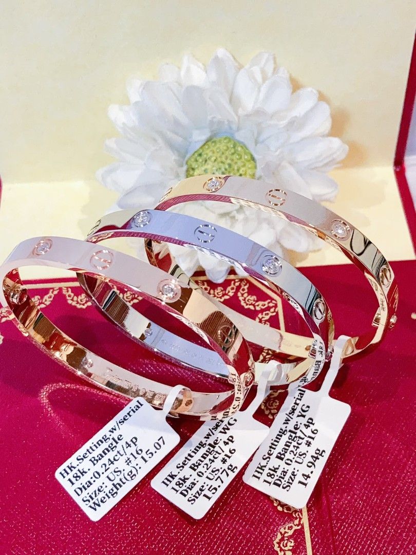 4dias Love Bangle 18k gold hk setting (Category: Bracelets) located in Manila. Submitted by primejewelry (Listing ID 1463225920, Image 2). Description: .