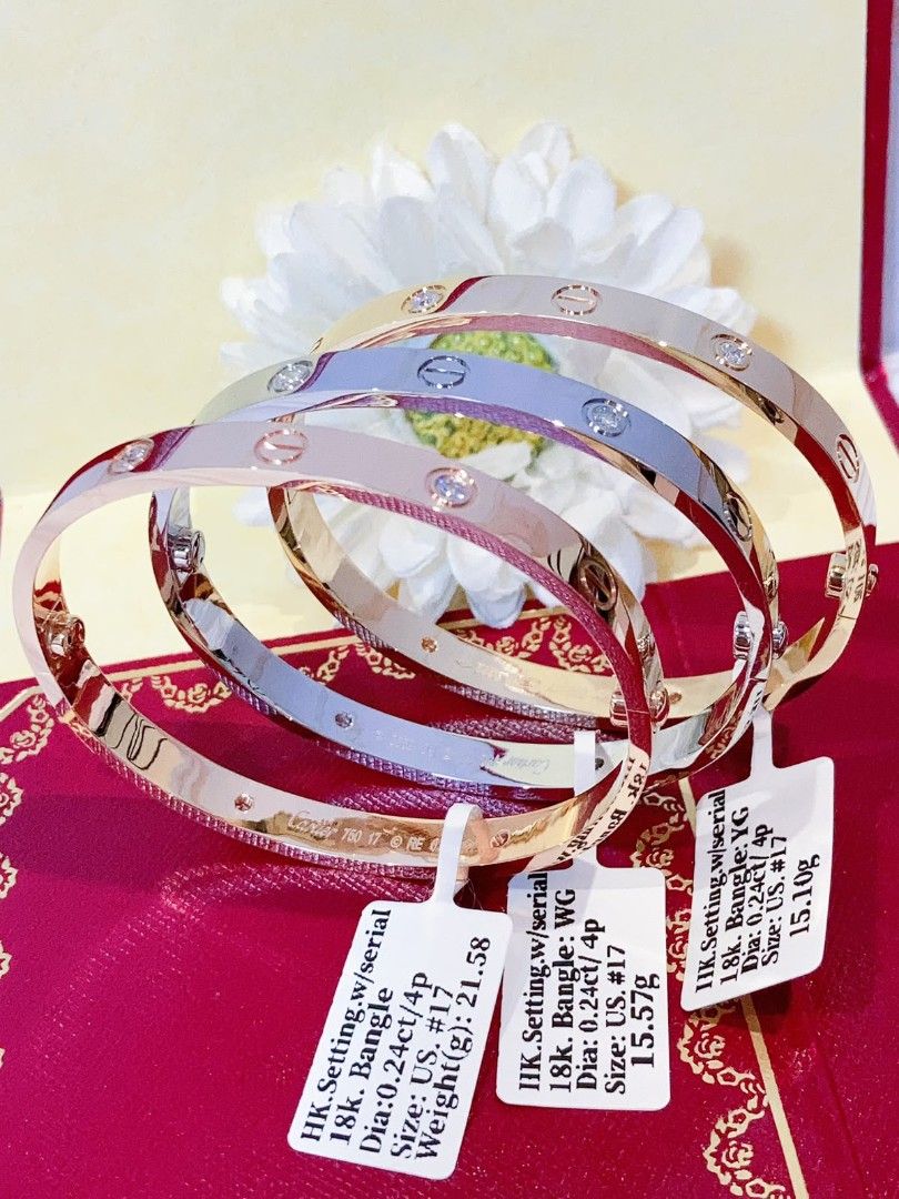4dias Love Bangle 18k gold hk setting (Category: Bracelets) located in Manila. Submitted by primejewelry (Listing ID 1463225920, Image 1). Description: .