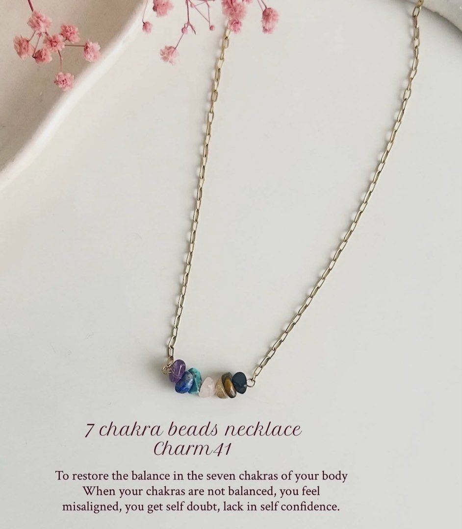7 Chakra Necklace Gold Chain (Category: Necklaces) located in Paranaque City. Submitted by seektoshop (Listing ID 1463261770, Image 3). Description: Premium Quality ✨ Features genuine gemstones: Amethyst, Lapis Lazuli, Turquoise, Rose Quartz, Citrine, Tiger’s Eye, and Onyx ✔️ Authentic 7 Chakra Beads Necklace ✔️ Stainless steel ✔️ 14k Gold plated ✔️ tarnish free ✔️ skin friendly ✔️ Ideal for stacking or as a standalone piece ✨ Each stone offers u